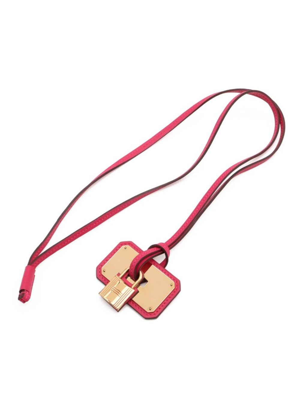 Hermes O'Kelly GM Pendant Leather Code Pgp Veau Fuchsia Pink Gold